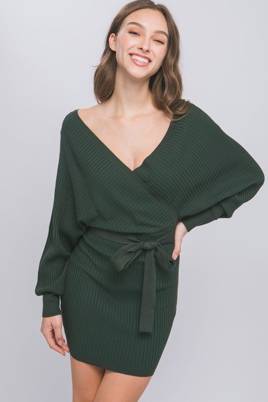 Wrap dress off the fashion shoulder