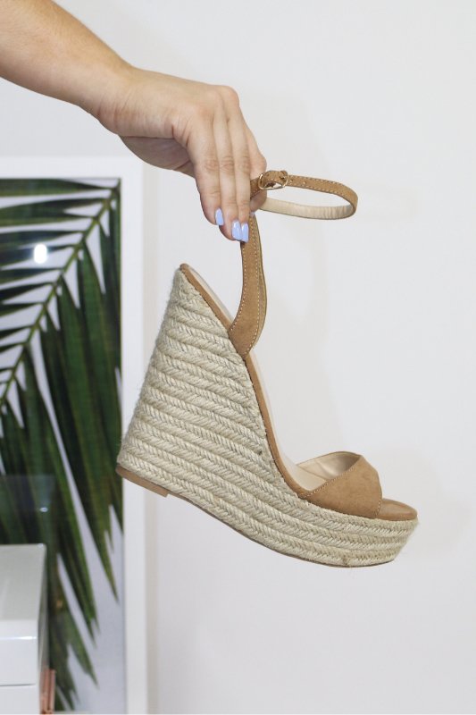 Alyssa B Camel Wedge - STYLED BY ALX COUTURESHOES BY ALEXANDRIA BRANDAO