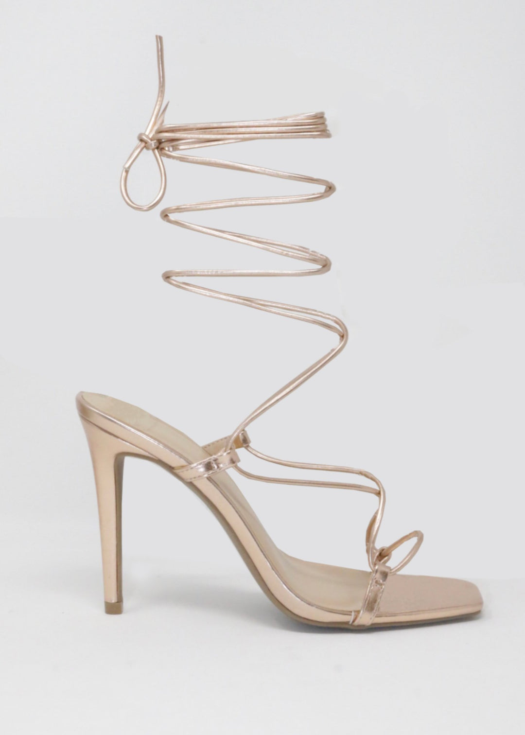 Ana Rose Gold Lace - up Heel - STYLED BY ALX COUTUREHeels