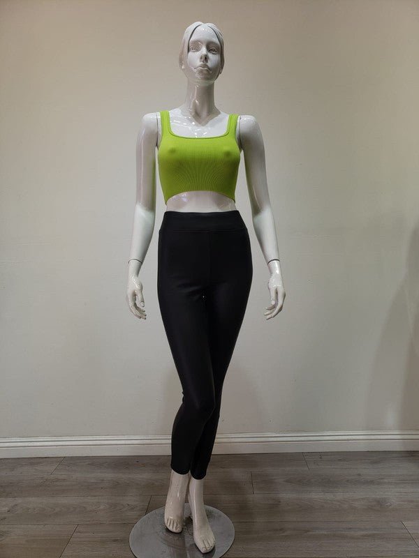 Apple Ribbed Scoop Neck Seamless Crop Top - STYLED BY ALX COUTUREShirts & Tops