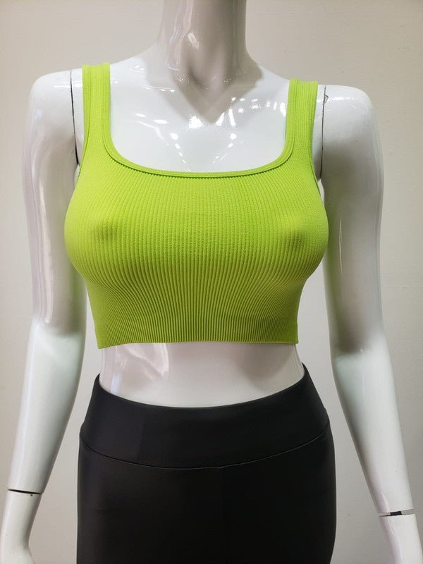 Apple Ribbed Scoop Neck Seamless Crop Top - STYLED BY ALX COUTUREShirts & Tops