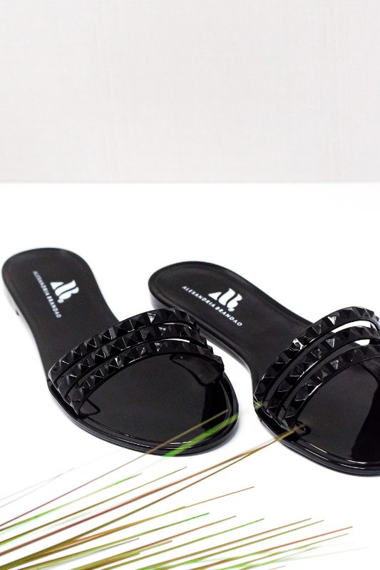 Aria B Black Slide Sandals - STYLED BY ALX COUTURESlide Sandals