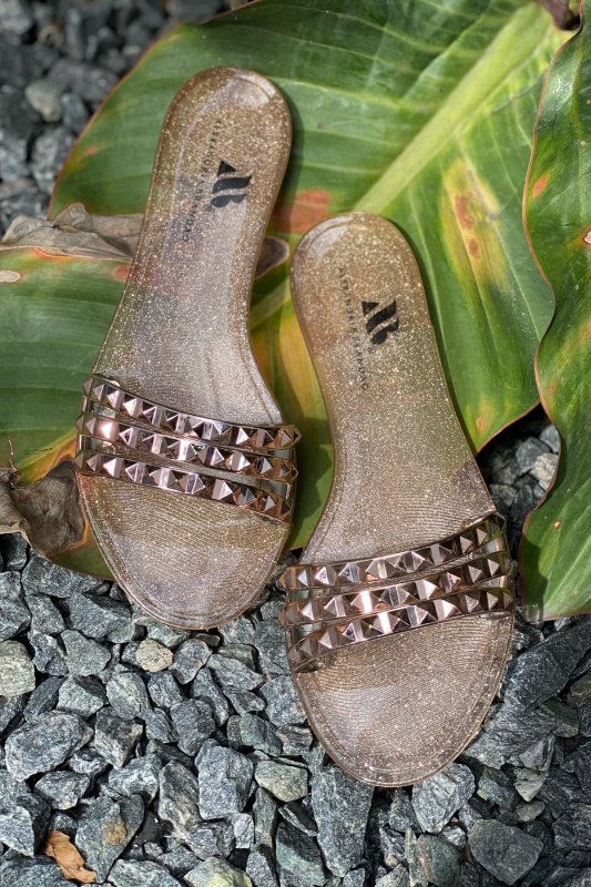 Aria B Rose Gold Slide Sandals - STYLED BY ALX COUTURESlide Sandals