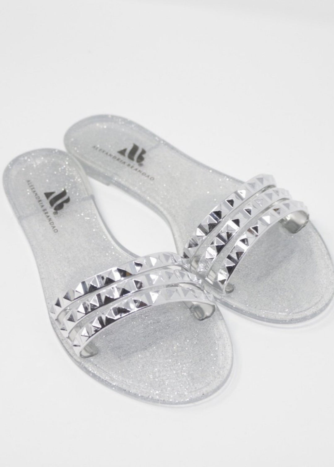 Aria B Silver Slide Sandals - STYLED BY ALX COUTURESlide Sandals