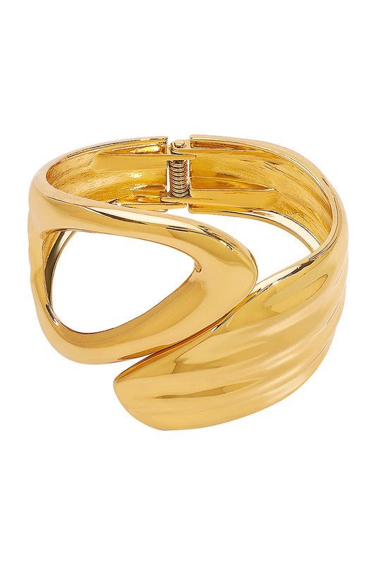 Asymmetrical Geometric Metal Bangle Bracelet - STYLED BY ALX COUTUREBracelets