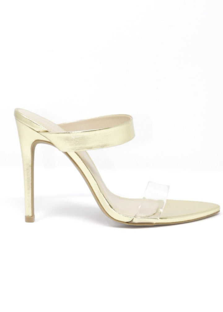 Audrey Gold Slide - on Heel - STYLED BY ALX COUTUREHeels