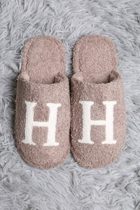 Beige H Print Soft Home Indoor Floor Slippers *PRE* - STYLED BY ALX COUTURESLIPPERS