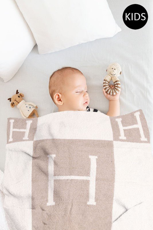 Beige Home Blanket Patterned Kids Blanket - STYLED BY ALX COUTUREBlankets