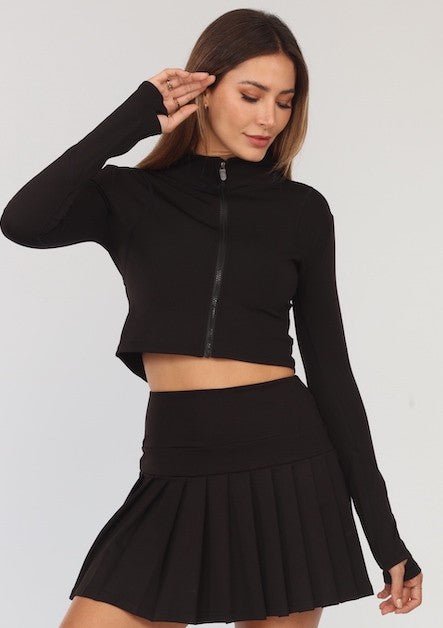 Black 2 - Piece Tennis Skort Performance Set - STYLED BY ALX COUTUREACTIVEWEAR