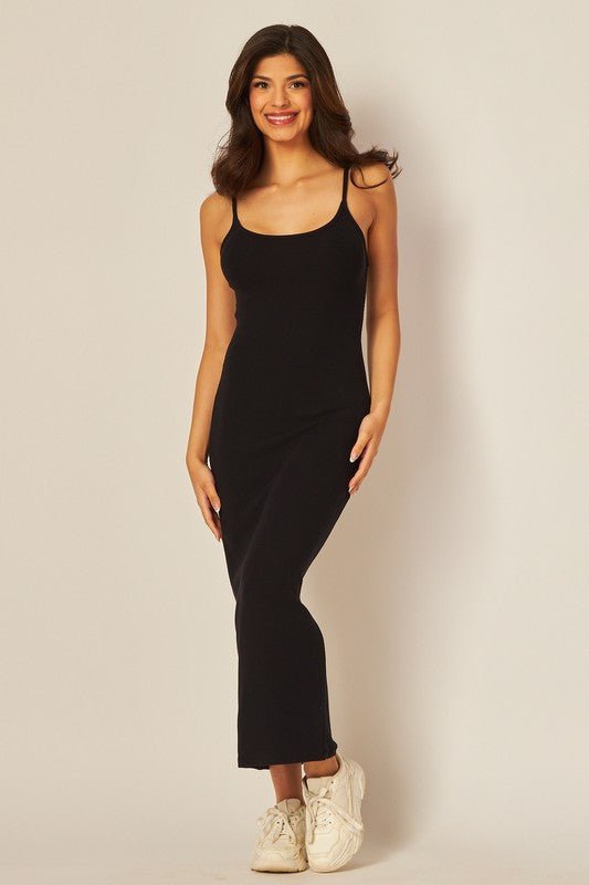 Black Adjustable Strap Maxi Dress - STYLED BY ALX COUTUREDRESS