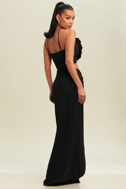 Black Applique Cutout Dress - STYLED BY ALX COUTUREDRESS