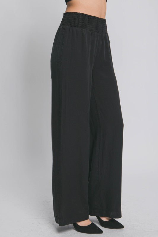 Black Casual Elastic Waistband Pants - STYLED BY ALX COUTUREPANTS