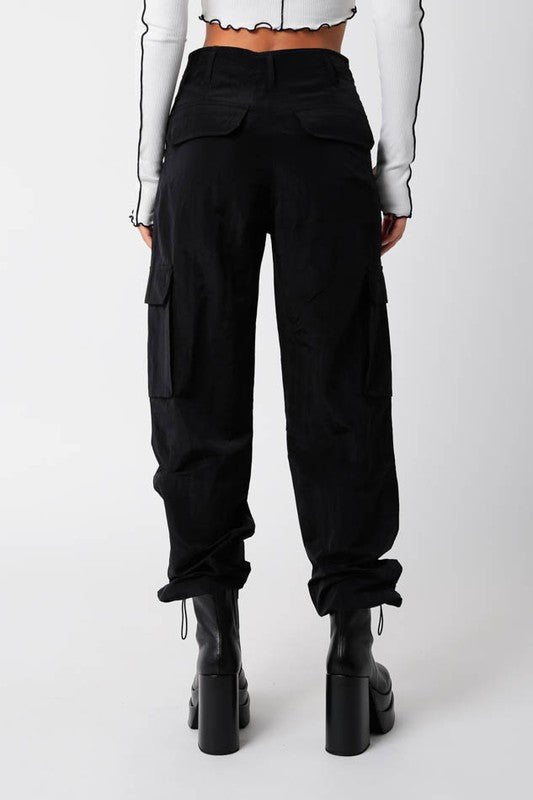 Black Chute Cargo Pants - STYLED BY ALX COUTUREPANTS