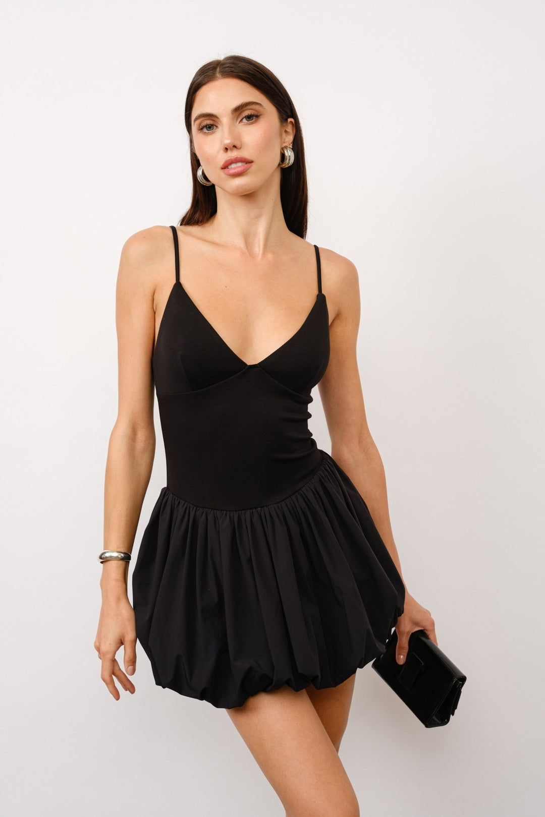 Black Clara Bubble Hem Mini Dress - STYLED BY ALX COUTUREDRESSES