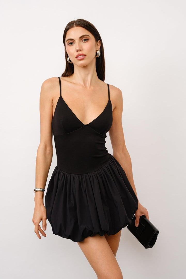 Black Clara Bubble Hem Mini Dress - STYLED BY ALX COUTUREDRESSES