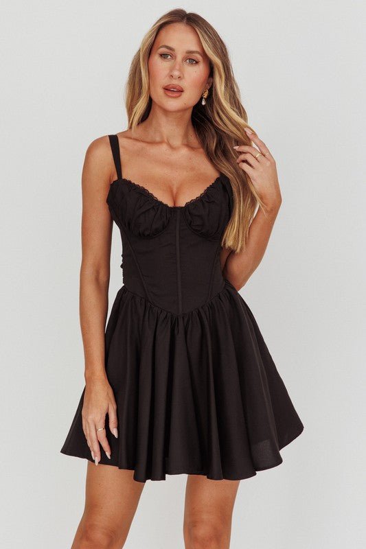 Black Corset Peplum Dress - STYLED BY ALX COUTUREDresses