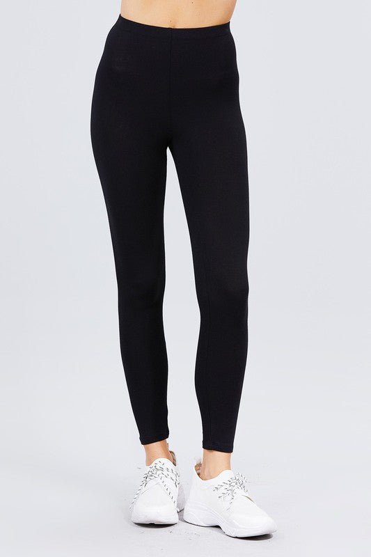 Black Cotton Spandex Leggings - STYLED BY ALX COUTURELEGGINGS