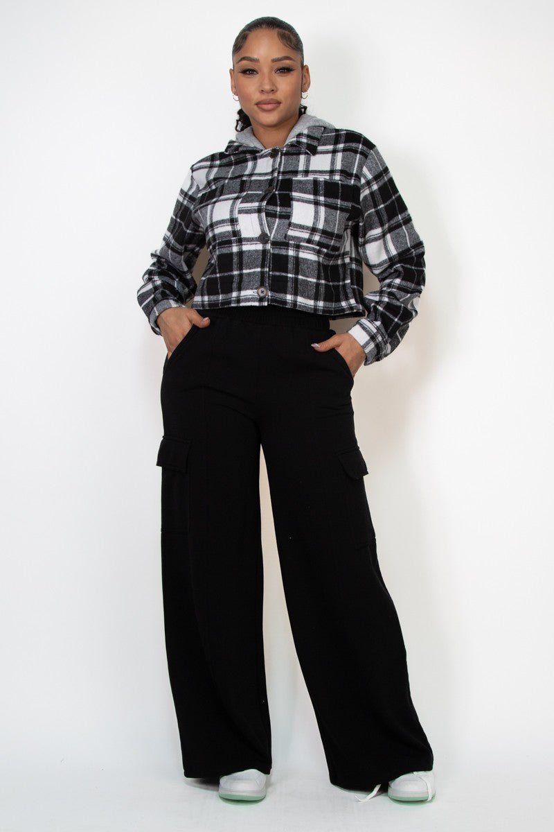 Black High - Rise Wide Elastic Cargo Pants - STYLED BY ALX COUTUREPANTS