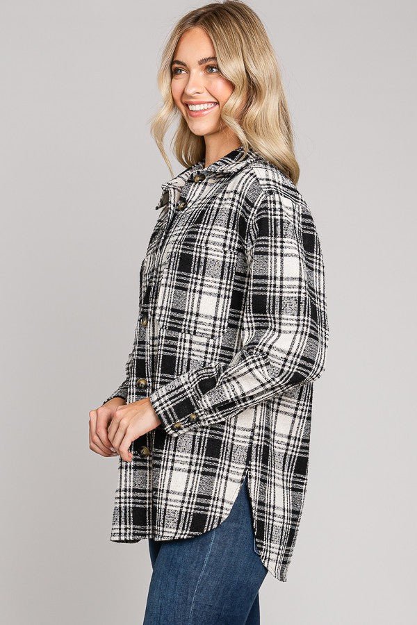 Black Ivory Tartan Tweed Shacket - STYLED BY ALX COUTURECoats & Jackets