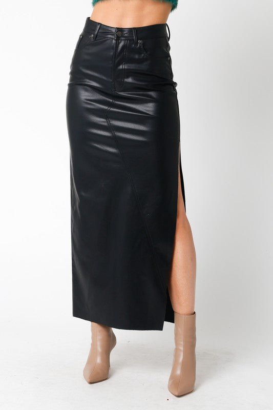 Black Janelle Pu Skirt - STYLED BY ALX COUTURESKIRTS