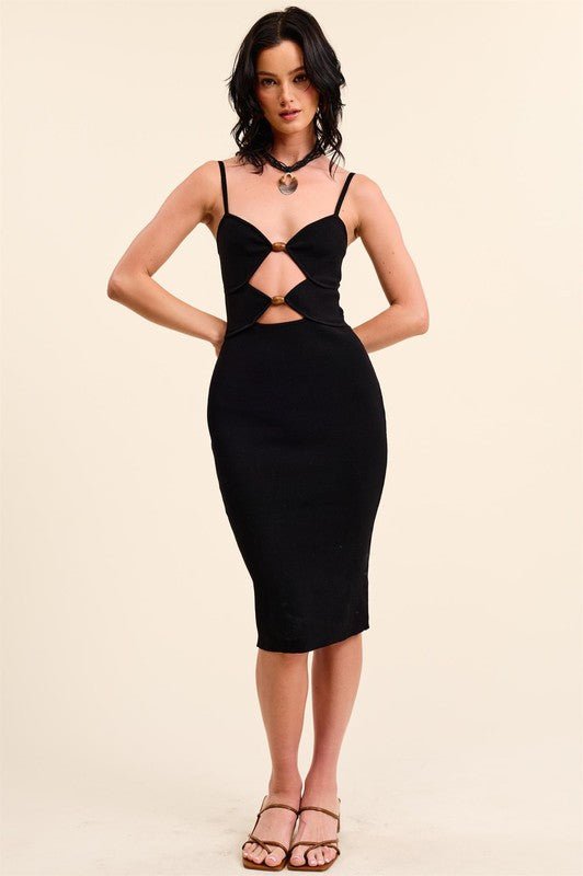 Black Layered Bodycon Midi Dress *PRE* - STYLED BY ALX COUTUREDRESS