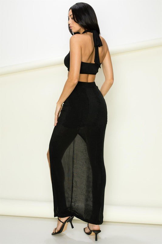 Black Malibu Maxi Skirt Set - STYLED BY ALX COUTUREOutfit Sets