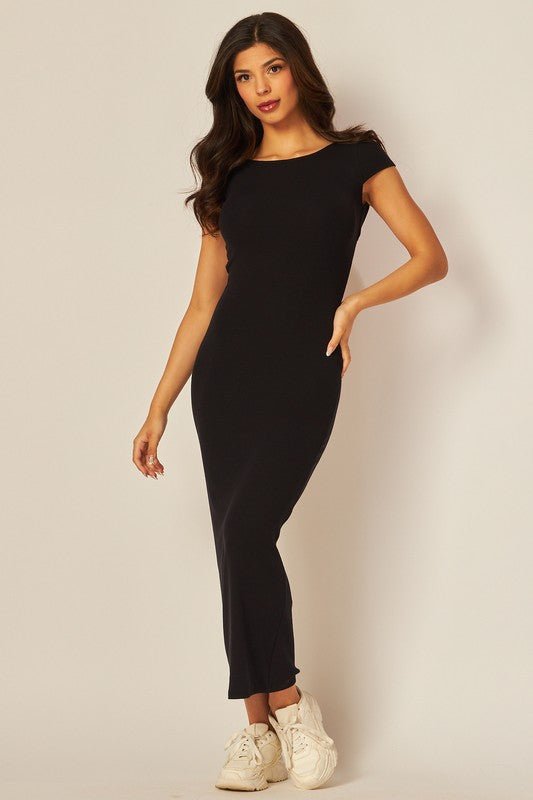 Black Open Back Maxi Dress - STYLED BY ALX COUTUREDRESS