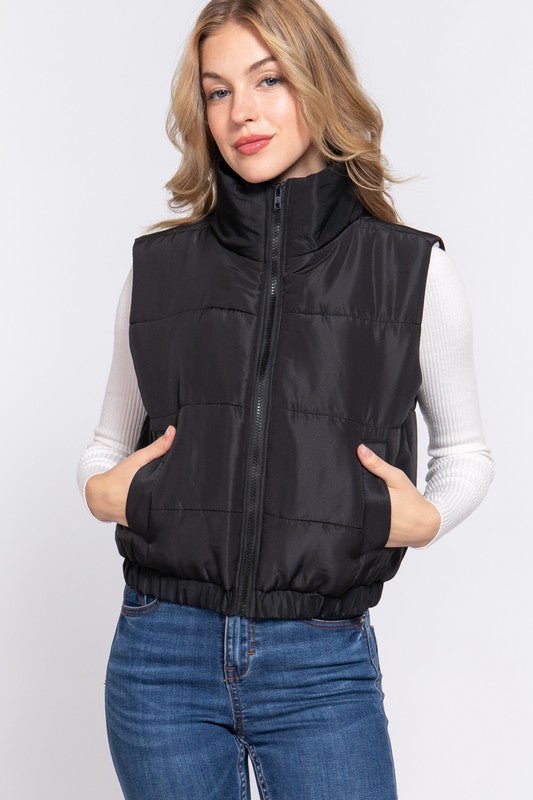 Black Puffer Padding Vest - STYLED BY ALX COUTURECoats & Jackets
