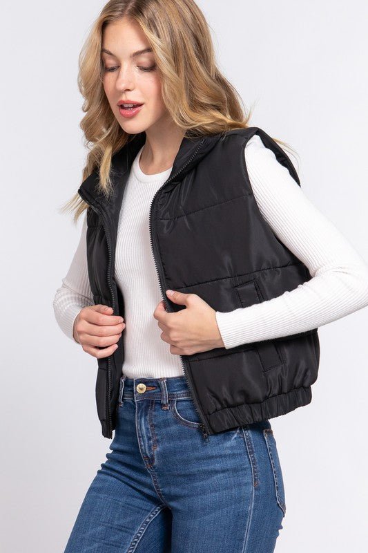 Black Puffer Padding Vest - STYLED BY ALX COUTURECoats & Jackets