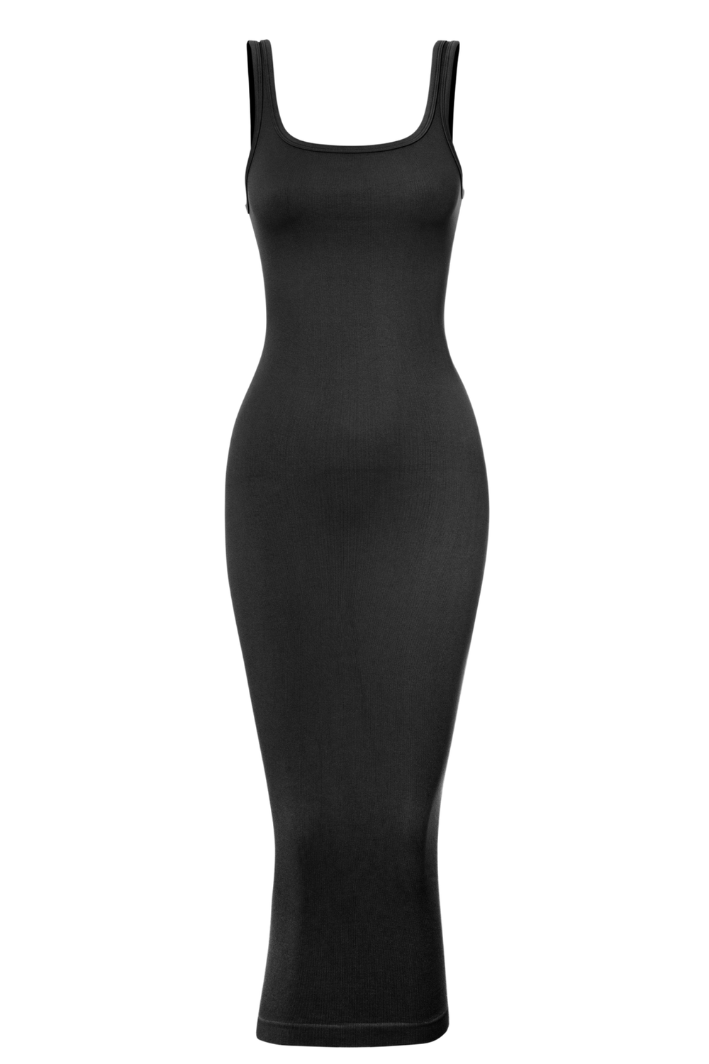 Black Ribbed Sleeveless Tank Dress - STYLED BY ALX COUTUREDRESSES