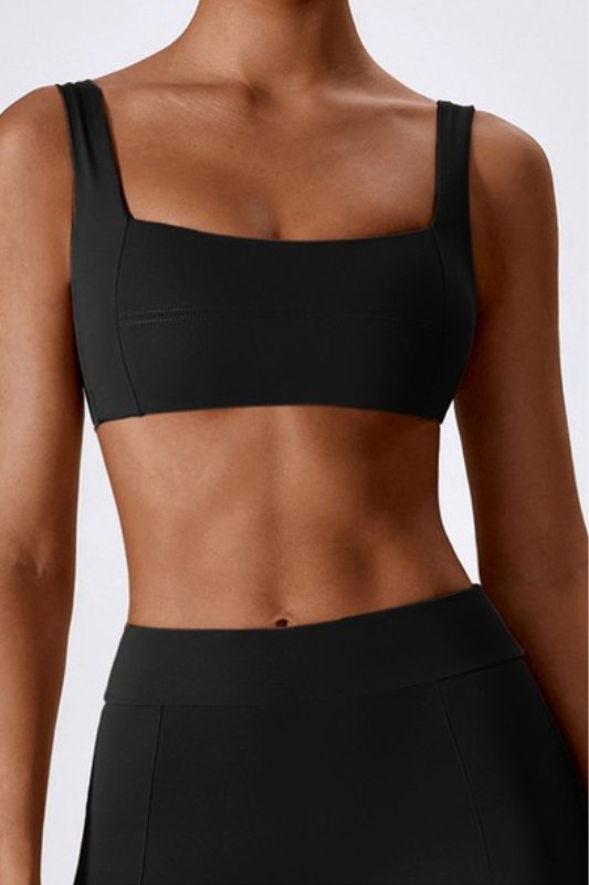 Black Samara Square - Neck Sports Bra - STYLED BY ALX COUTURESports Bra