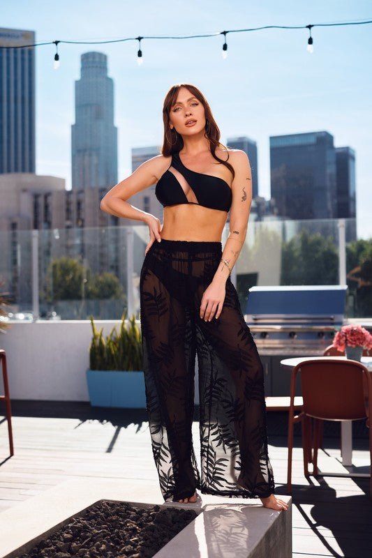 Black See Through Cover Up Pants - STYLED BY ALX COUTUREPANTS
