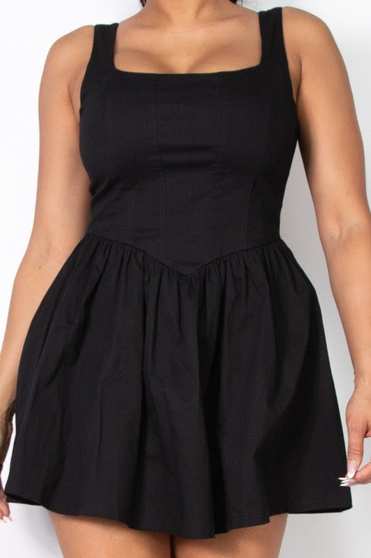 Black Square Neck Corset Dress - STYLED BY ALX COUTUREDresses