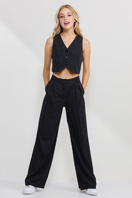 Black Stripe Long Pants - STYLED BY ALX COUTUREPANTS