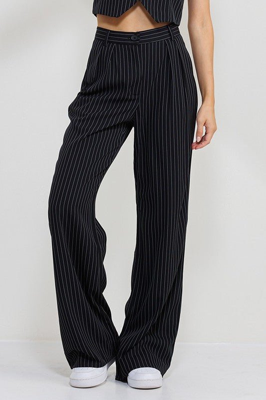 Black Stripe Long Pants - STYLED BY ALX COUTUREPANTS