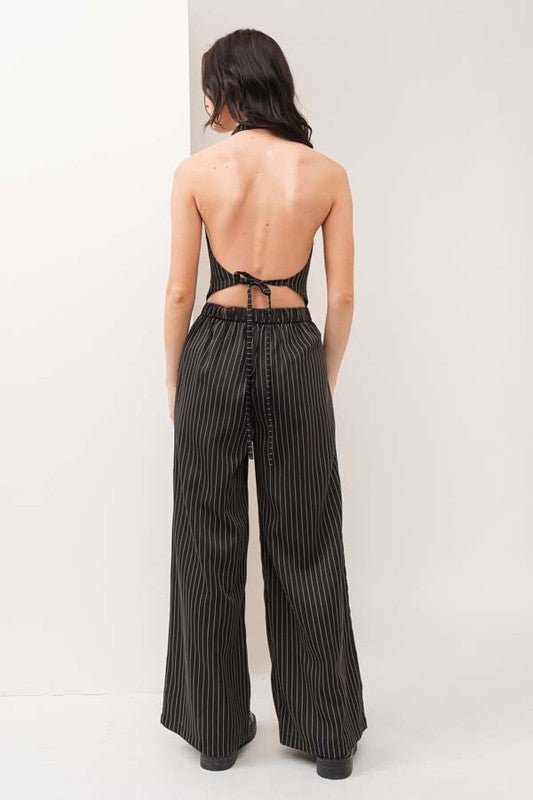 Black Stripe Vest Pants Set - STYLED BY ALX COUTUREOutfit Sets