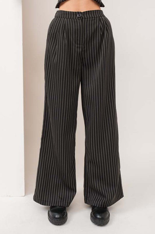 Black Stripe Vest Pants Set - STYLED BY ALX COUTUREOutfit Sets