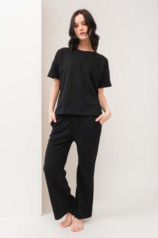 Black Thick Travel Pant Set - STYLED BY ALX COUTUREOutfit Sets