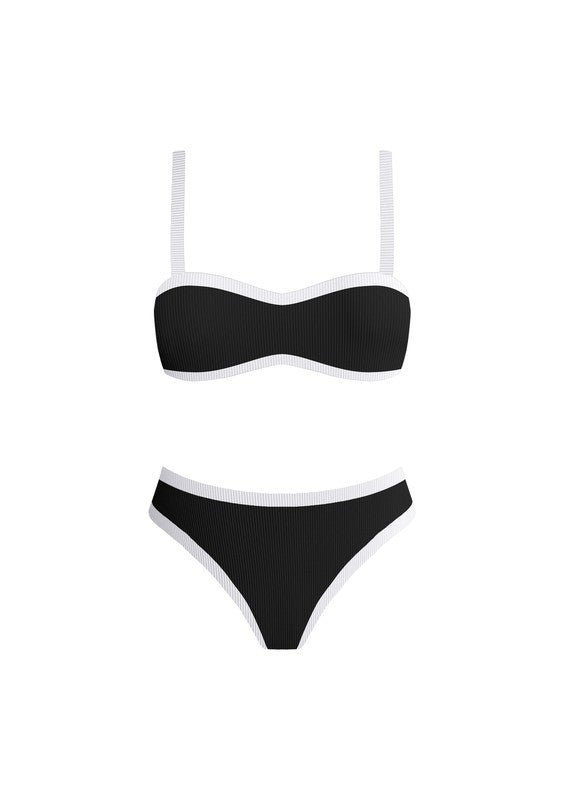 Black & White Wandering in Paris Bikini Set - STYLED BY ALX COUTURESWIMWEAR