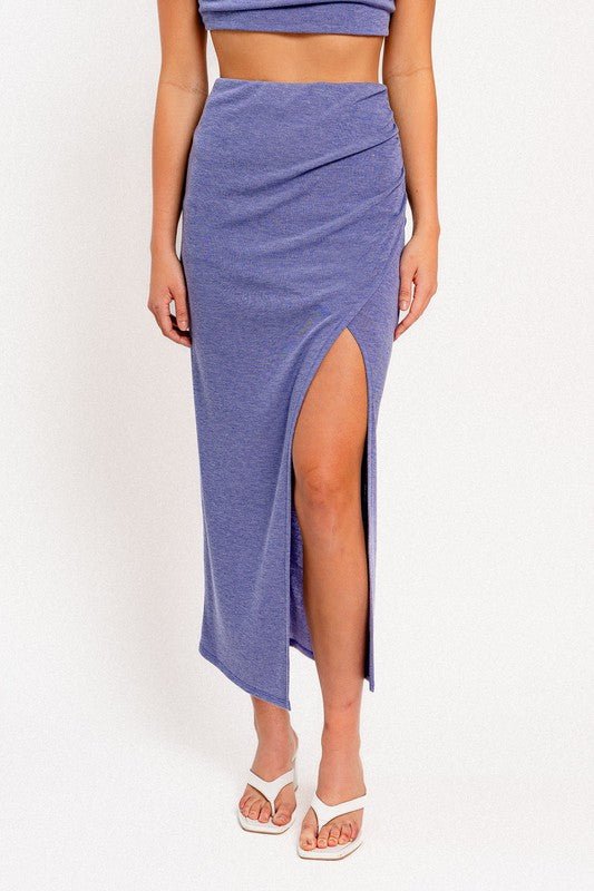 Blue Surplice Maxi Skirt - STYLED BY ALX COUTUREOutfit Sets