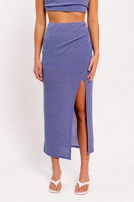 Blue Surplice Maxi Skirt - STYLED BY ALX COUTUREOutfit Sets