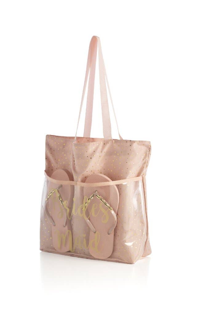 Blush Bridesmaid Tote And Flip - Flop Set - STYLED BY ALX COUTUREHandbags