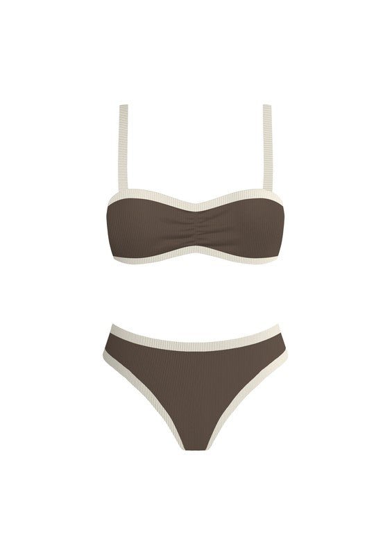 Brown & Beige Wandering in Paris Bikini Set - STYLED BY ALX COUTURESWIMWEAR