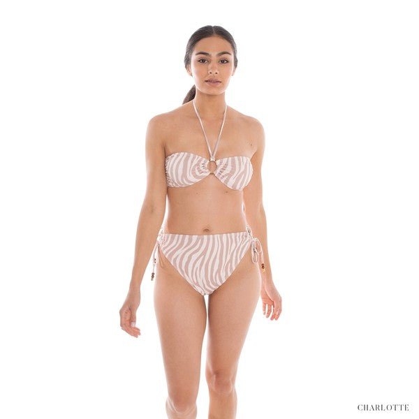 Brown Calypso Halter Bandeau Top - STYLED BY ALX COUTURESwimwear