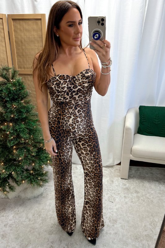 Brown Leopard Print Jumpsuit - STYLED BY ALX COUTUREJumpsuits & Rompers