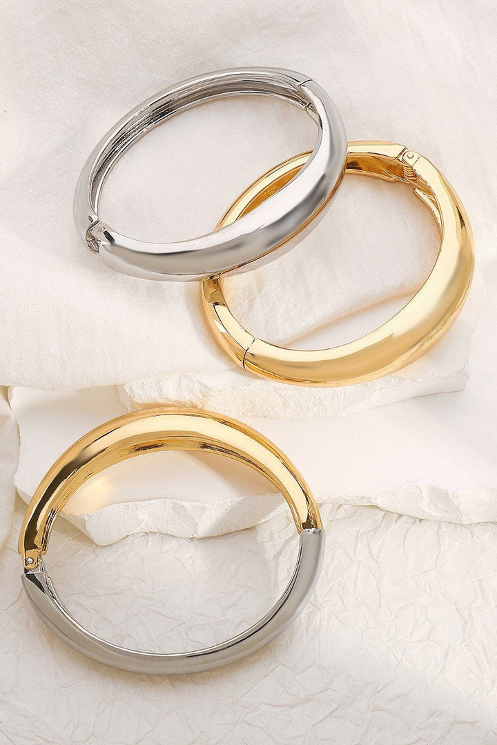 Chunky Gold & Silver Bangle Bracelet - STYLED BY ALX COUTUREBRACELET