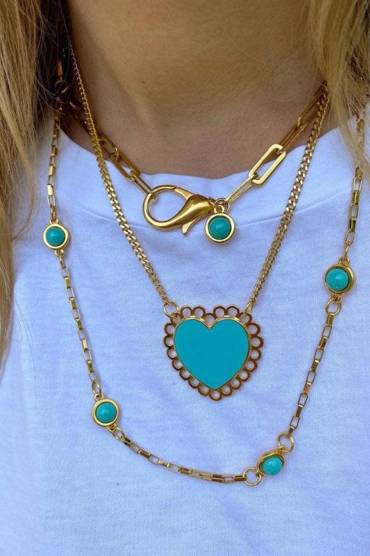 Clasp Turquoise Layering Necklace - STYLED BY ALX COUTUREACCESSORIES