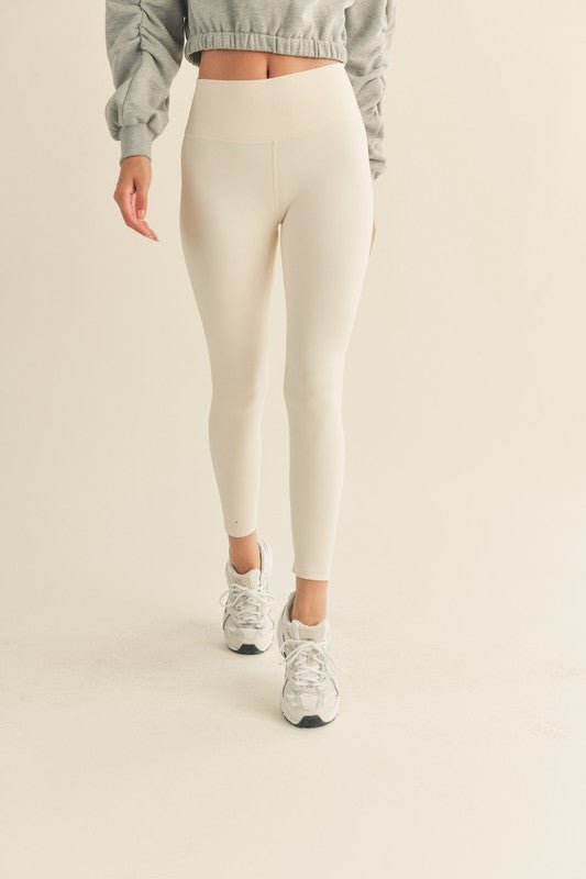 Cream Aligned Performance High - Rise Leggings - STYLED BY ALX COUTURELEGGINGS