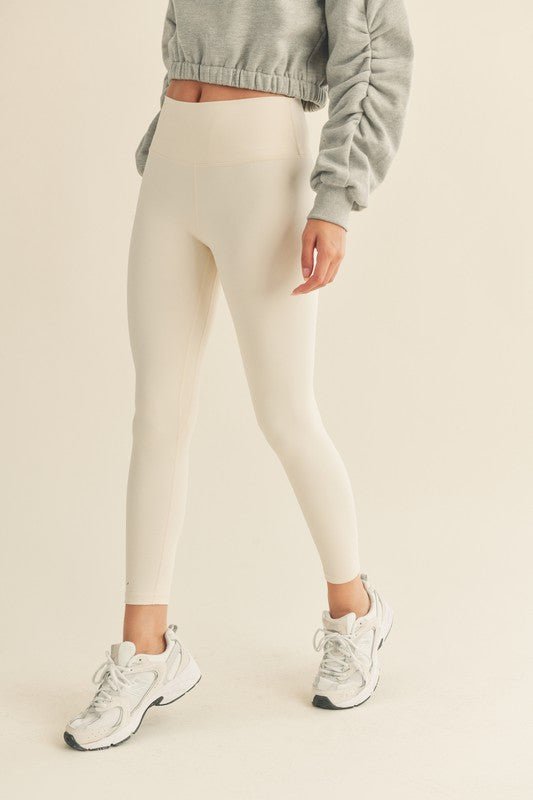 Cream Aligned Performance High - Rise Leggings - STYLED BY ALX COUTURELEGGINGS