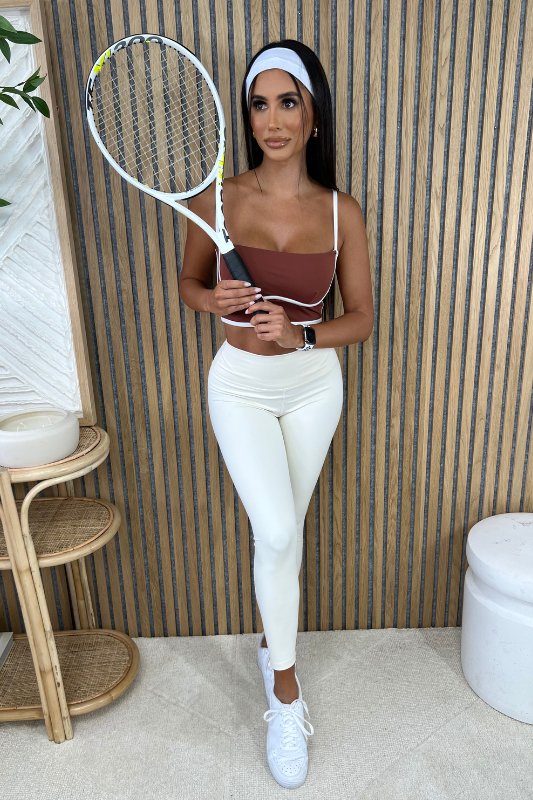 Cream Aligned Performance High - Rise Leggings - STYLED BY ALX COUTURELEGGINGS